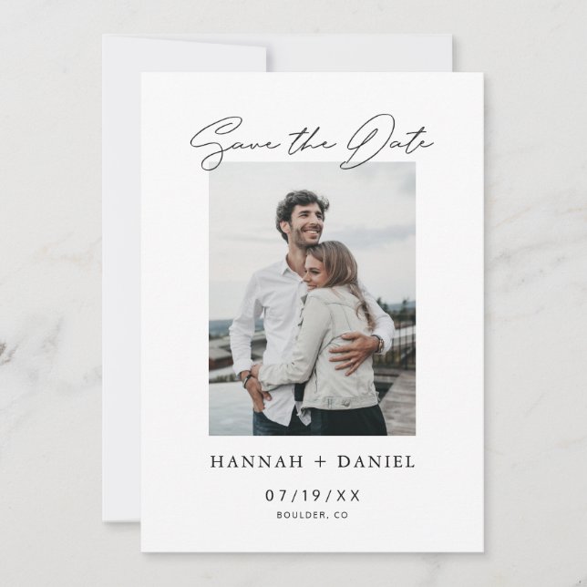 Simple Save the Date Photo Wedding Invite Template (Front)
