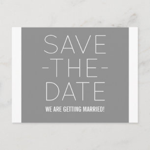 Simple Save the Date Postcard, Grey Announcement Postcard