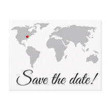 Simple Save the Date Postcard Map