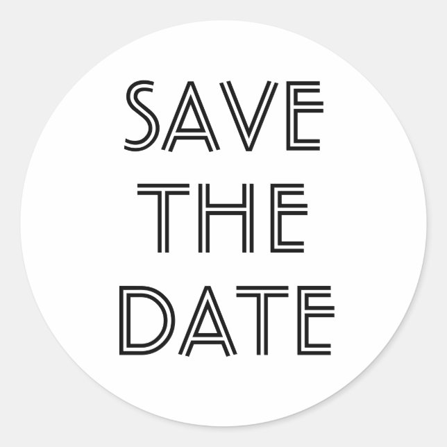 Simple Save The Date Sticker (Front)