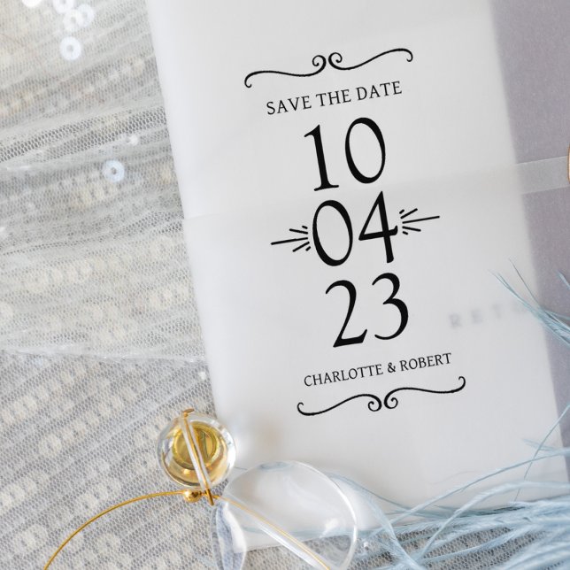 Simple Save the Date Wedding  Rubber Stamp (Creator Uploaded)