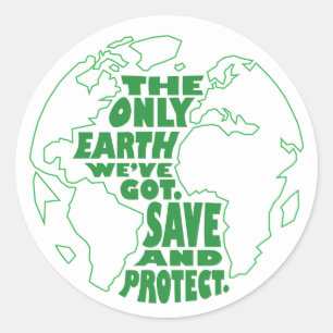 Simple Save the Earth Sticker