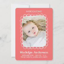 Simple Scalloped Rectangle Frame Birth