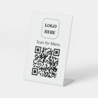 Simple "Scan for Menu" Pedestal Sign