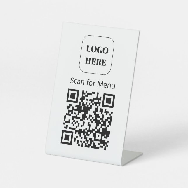 Simple "Scan for Menu" Pedestal Sign (Front)