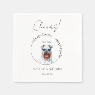 Simple Schnauzer Dog Wedding Cocktail Napkins