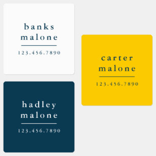 Simple School Colours Kids Waterproof Name