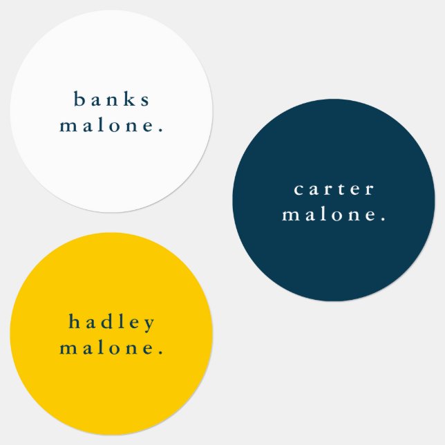 Simple School Colours Kids Waterproof Name (Group)