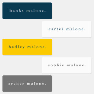 Simple School Colours Kids Waterproof Name