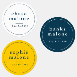 Simple School Colours Waterproof Name