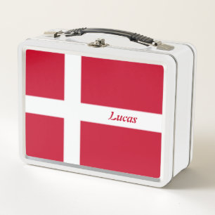 Simple School Denmark Flag Souvenir personalized Metal Lunch Box