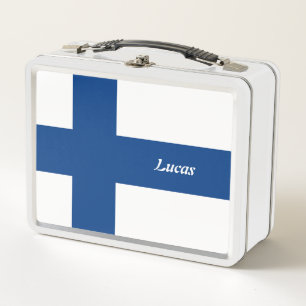 Simple School Finland Flag Souvenir personalized Metal Lunch Box