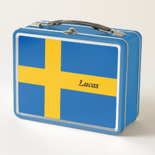 Simple School Sweden Swedish Flag Souvenir Metal Lunch Box