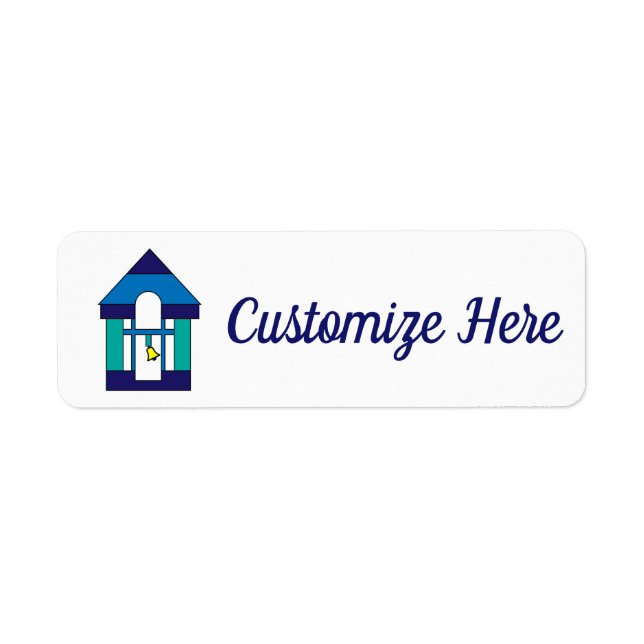 Simple Schoolhouse or Church Bell Tower Labels (Front)