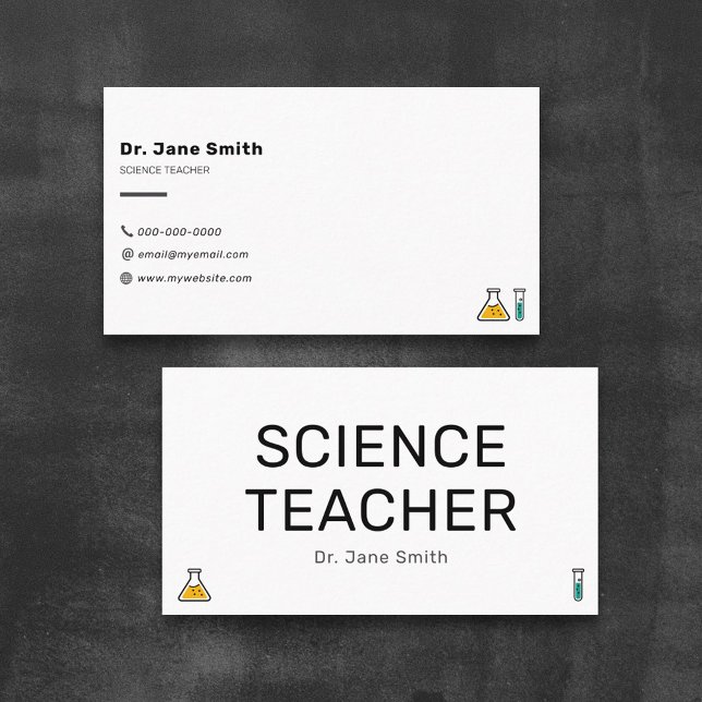 Simple Science Teacher Business Card (Simple Science Teacher Business Card)