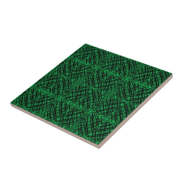 Simple Scribble | Carreaux miroir | Vert | (Côté)