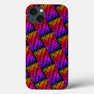 Simple Scribble Half Drop Black Background iPhone 13 Case