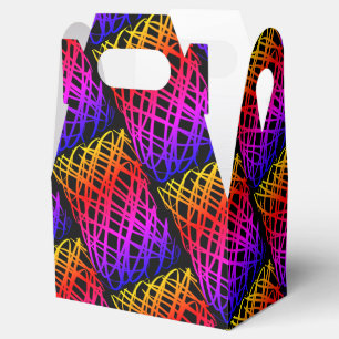 Simple Scribble Half Drop Black Background Favor Box