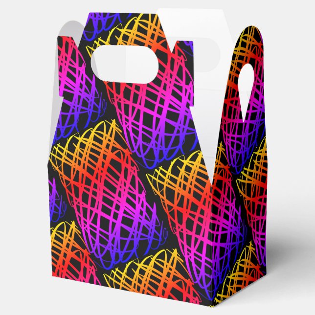 Simple Scribble | Half Drop | Black Background | Favor Box (Opened)