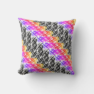 Simple Scribble Herring Bone Throw Pillow