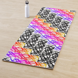 Simple Scribble Herring Bone Yoga Mat