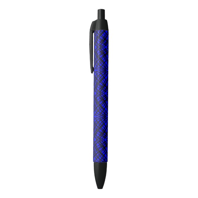 Simple Scribble | Mirror Tiling | Blue | Black Ink Pen (Top (Vertical))