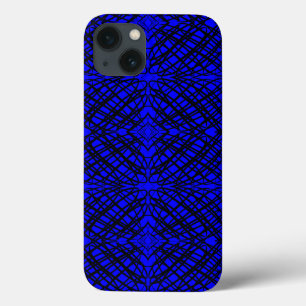 Simple Scribble Mirror Tiling Blue iPhone 13 Case