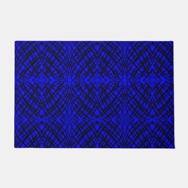 Simple Scribble | Mirror Tiling | Blue | Doormat (Front)