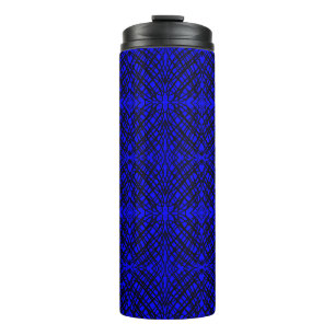 Simple Scribble   Mirror Tiling   Blue   Thermal Tumbler
