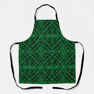 Simple Scribble Mirror Tiling Green Apron