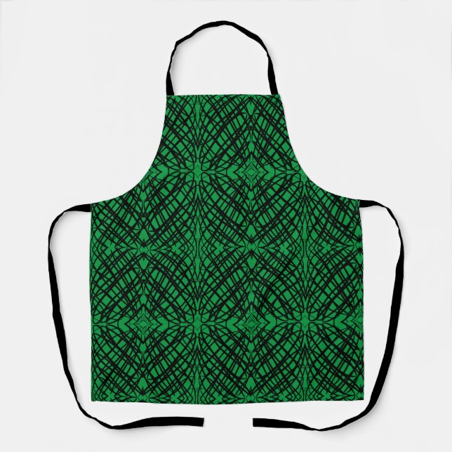 Simple Scribble | Mirror Tiling | Green | Apron (Front)