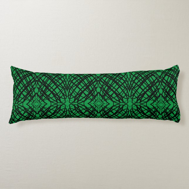 Simple Scribble | Mirror Tiling | Green | Body Pillow (Front)