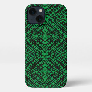 Simple Scribble   Mirror Tiling   Green   iPhone 13 Case