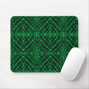 Simple Scribble Mirror Tiling Green Mouse Pad