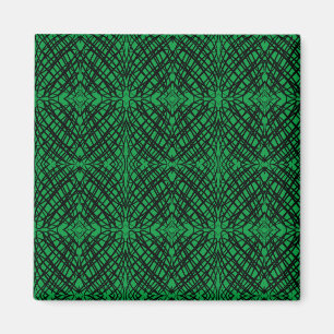 Simple Scribble Mirror Tiling Green Office Magnet