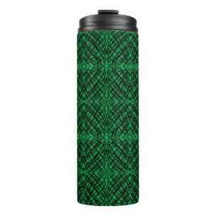 Simple Scribble Mirror Tiling Green Thermal Tumbler