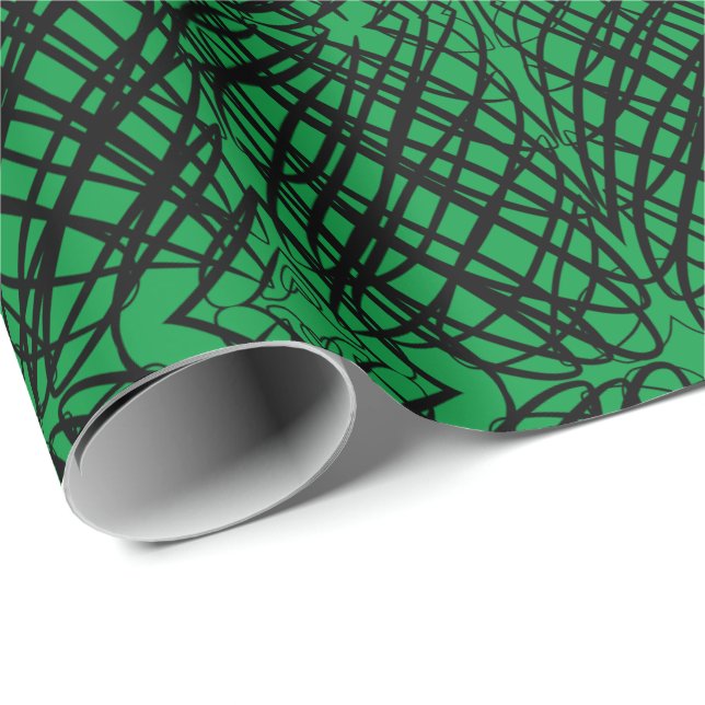 Simple Scribble | Mirror Tiling | Green | Wrapping Paper (Roll Corner)
