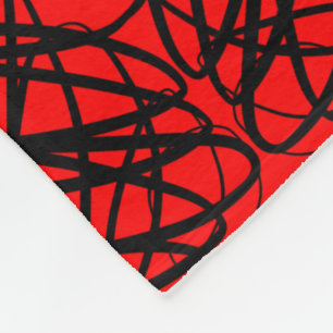 Simple Scribble   Mirror Tiling   Red   Fleece Blanket