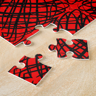 Simple Scribble   Mirror Tiling   Red   Jigsaw Puzzle