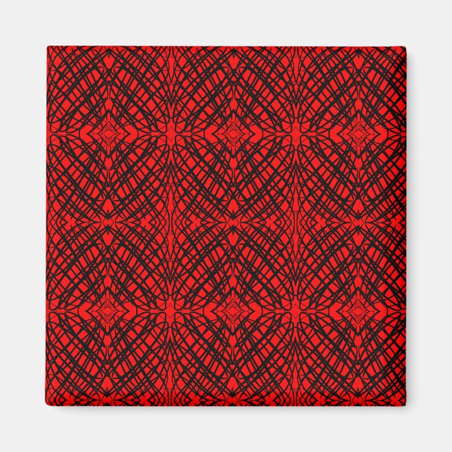 Simple Scribble | Mirror Tiling | Red | Office Magnet (Front)