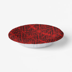 Simple Scribble Mirror Tiling Red Paper Plate