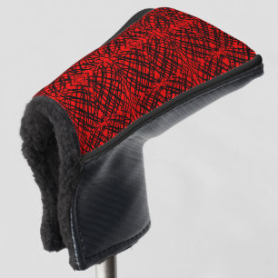 Simple Scribble   Mirror Tiling   Red   Putter Golf Head Cover