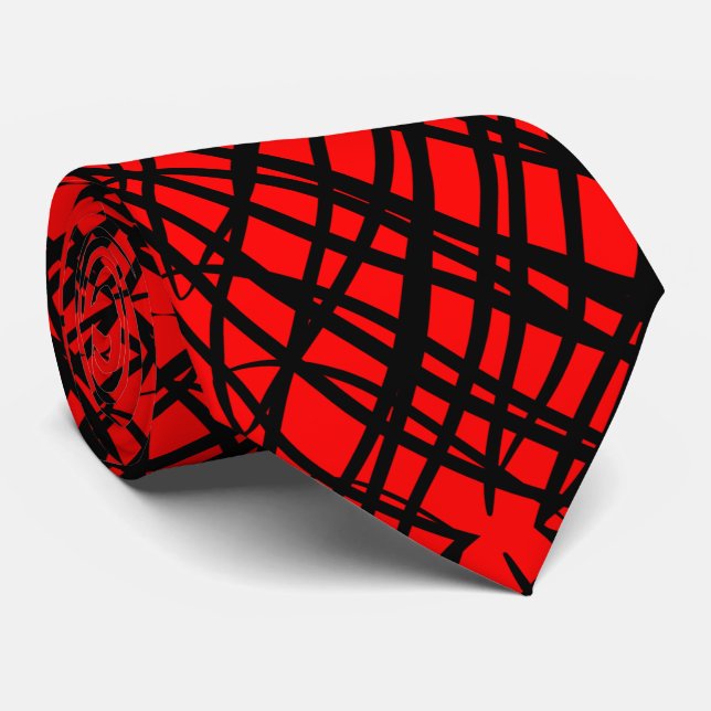 Simple Scribble | Mirror Tiling | Red | Tie (Rolled)