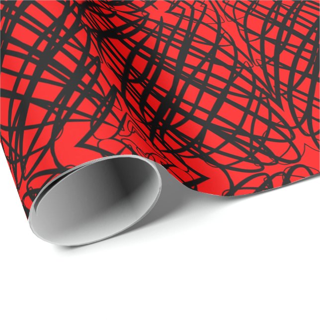 Simple Scribble | Mirror Tiling | Red | Wrapping Paper (Roll Corner)
