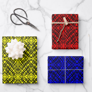 Simple Scribble Mirror Tiling Wrapping Paper Sheet