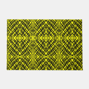 Simple Scribble Mirror Tiling Yellow Doormat