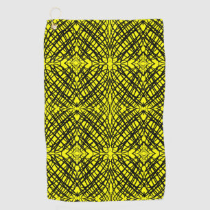 Simple Scribble Mirror Tiling Yellow Golf Towel