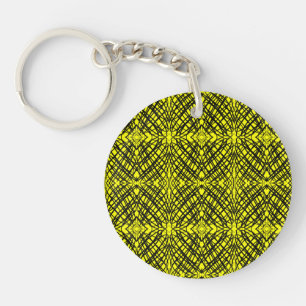 Simple Scribble   Mirror Tiling   Yellow   Keychain