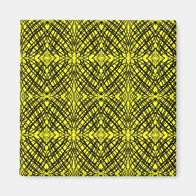 Simple Scribble | Mirror Tiling | Yellow | Office Magnet (Front)