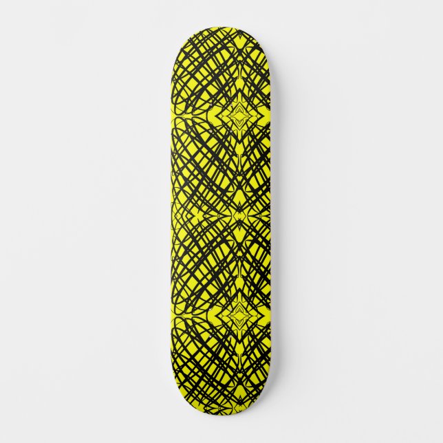 Simple Scribble | Mirror Tiling | Yellow | Skateboard (Front)